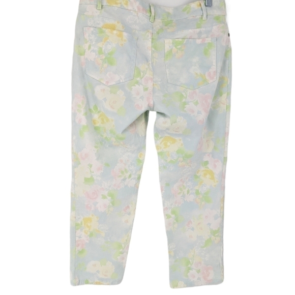 J Jill Authentic Fit Crop Pants Pastel Floral 8 - Picture 2 of 9
